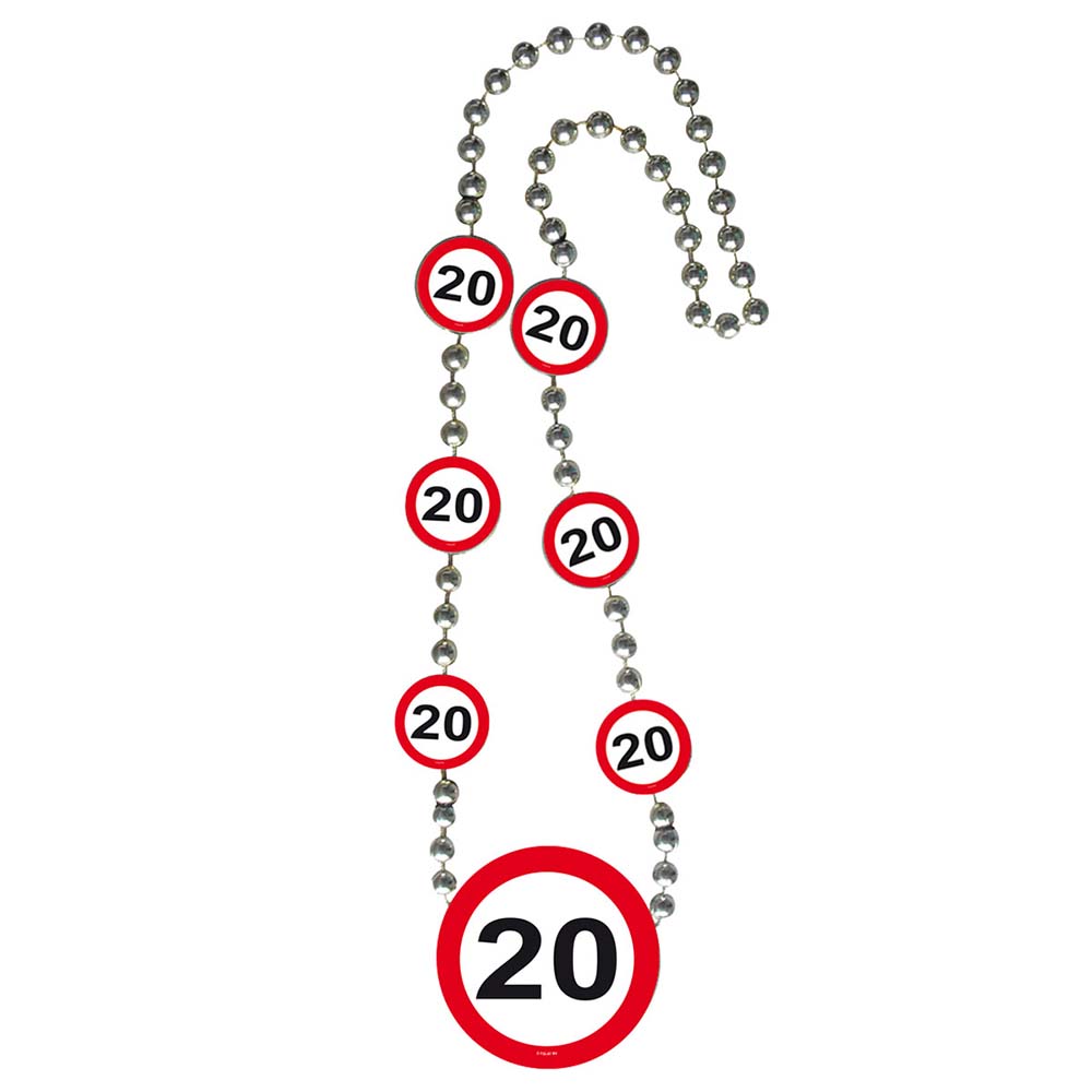 Halskette Verkehrsschild 20 Geburtstag
