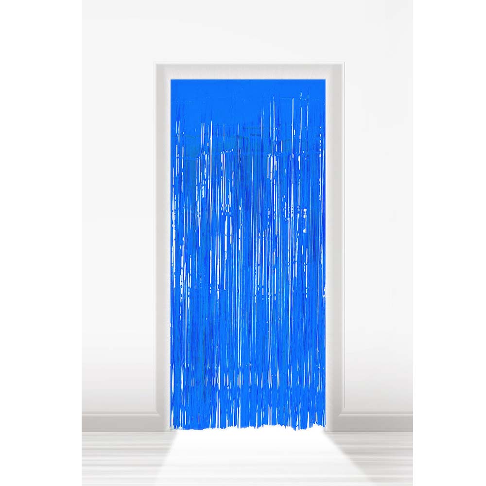 Türvorhang Lametta blau 2 x 1 m