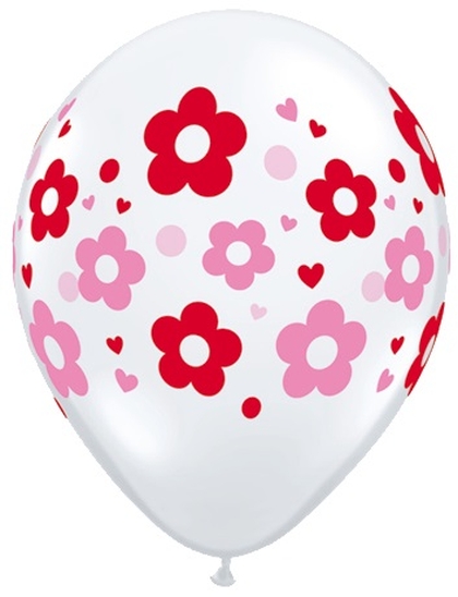 10 weiße Luftballons Daisies & Dots 28cm