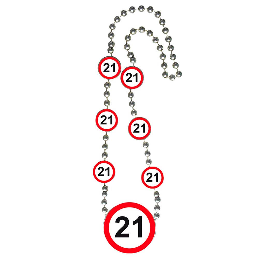 Halskette Verkehrsschild 21 Geburtstag