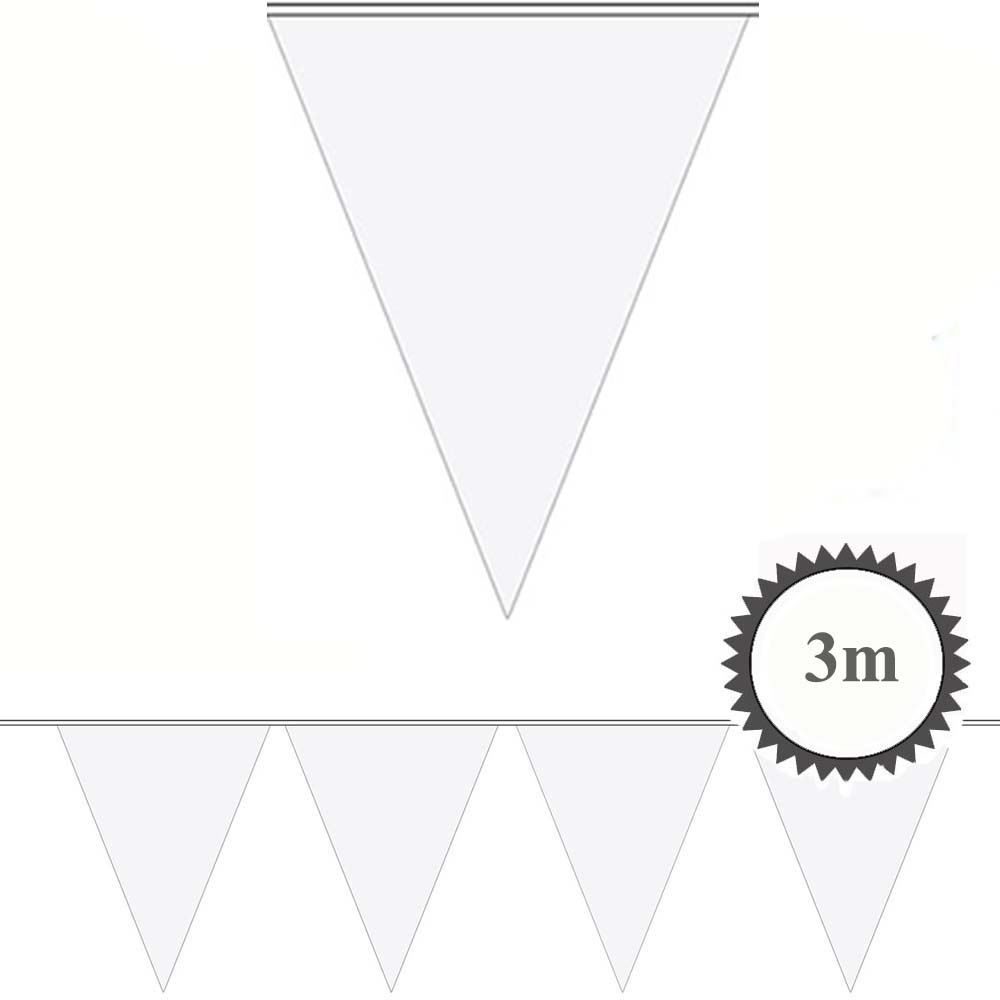 Mini Wimpelkette weiß 3m