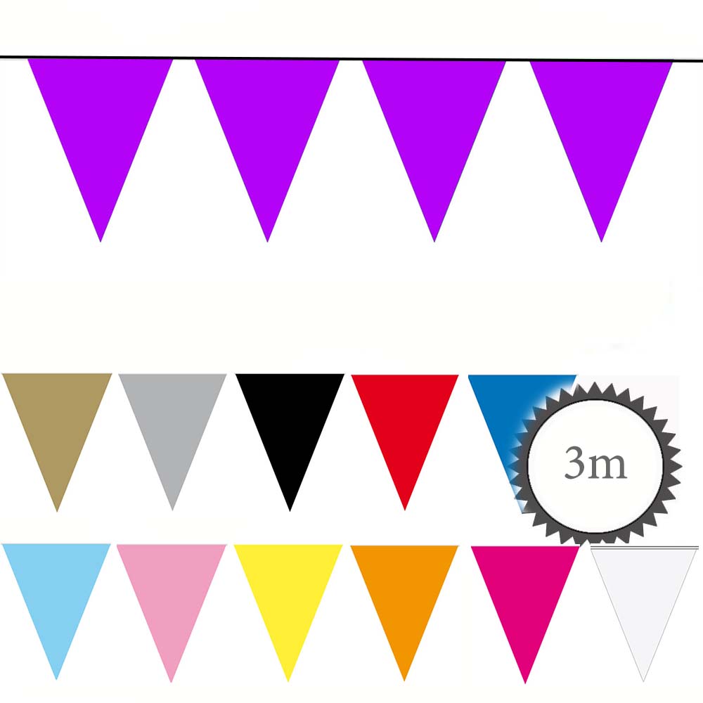 Mini Wimpelkette verschiedene Farben 3m