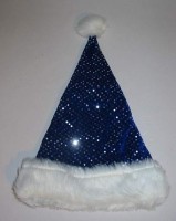 Weihnachtsmütze Spiegel-Pailetten blau