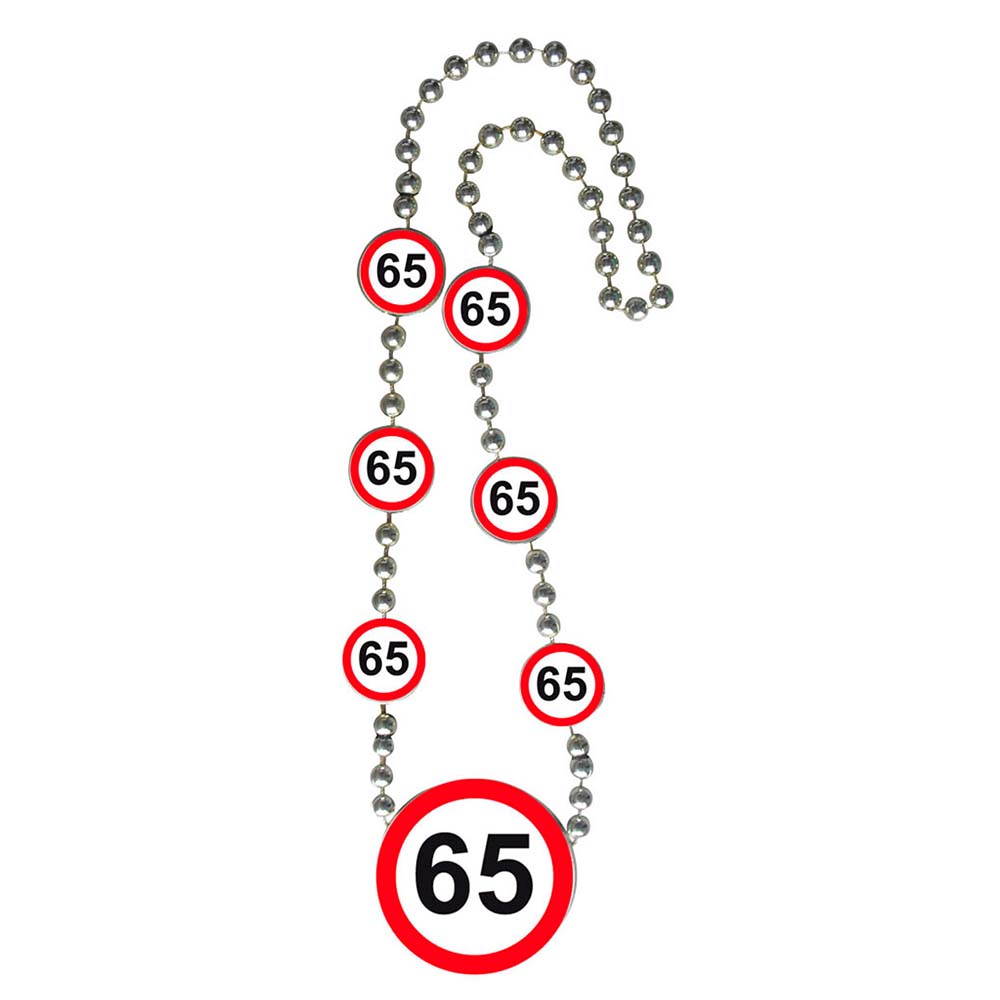 Halskette Verkehrsschild 65 Geburtstag