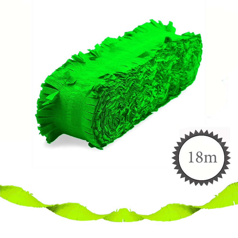 Krepp Girlande Neon 18m grün