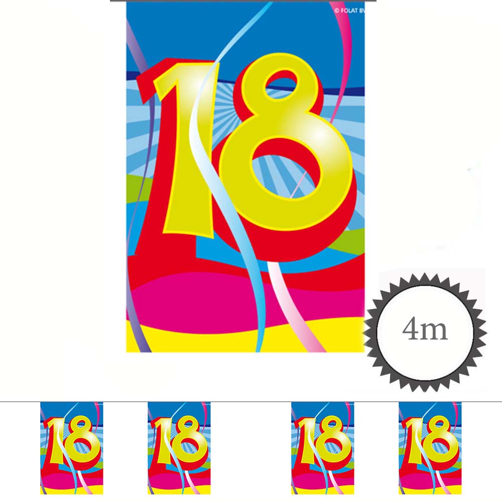Mini Wimpelkette Swirl 18 Geburtstag 4m