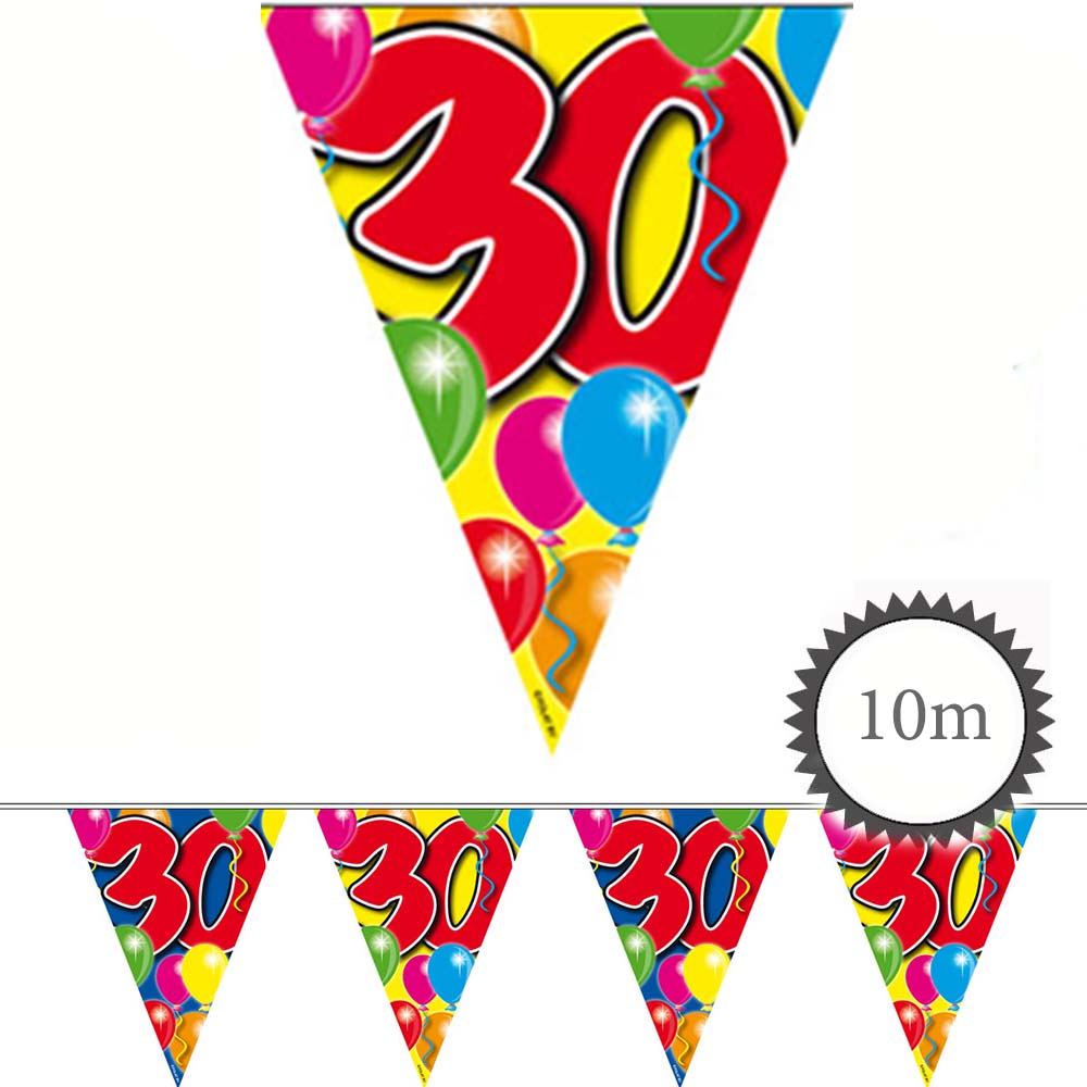 Wimpelkette Ballons 30 Geburtstag 10m