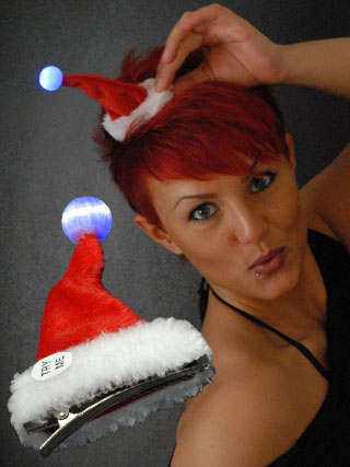 Weihnachtsmütze Mini Leuchtbommel