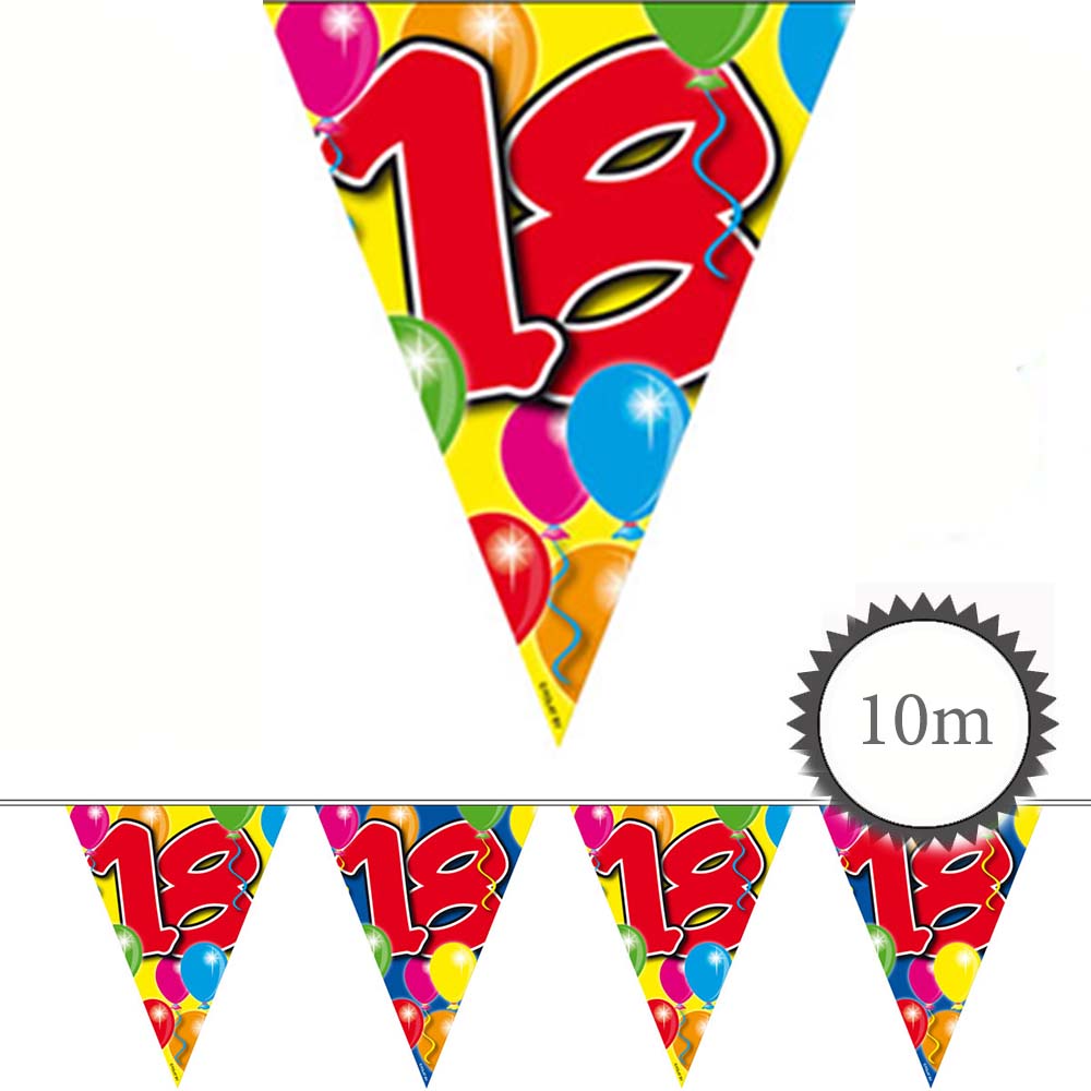 Wimpelkette Ballons 18 Geburtstag 10m