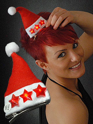 Weihnachtsmütze Mini mit 3 Sternen