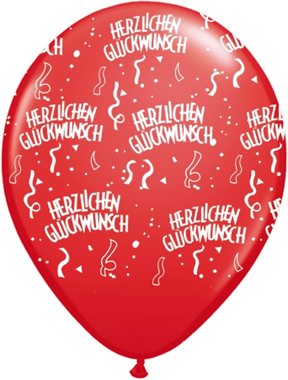 10 Luftballons Herzlichen Glückwunsch von Qualatex 13cm