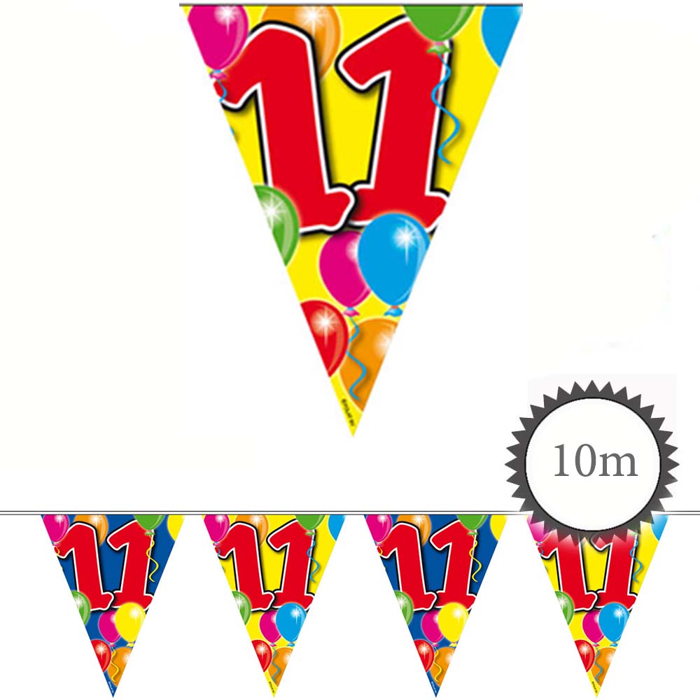 Wimpelkette Ballons 11 Geburtstag 10m